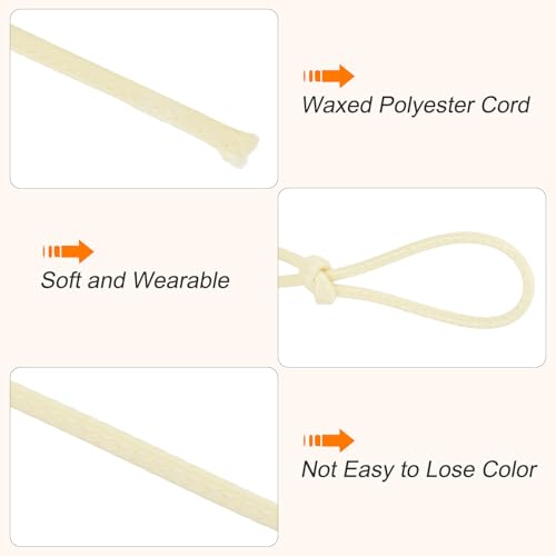 Waxed Cord 2.5mm Waxed Polyester Cord 87 Yard Wax String for Bracelet Making