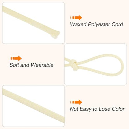 Waxed Cord 2.5mm Waxed Polyester Cord 87 Yard Wax String for Bracelet Making