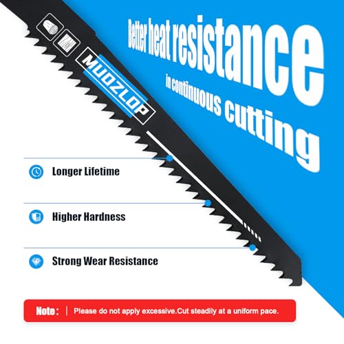 10Pack 6inch 6TPI Woodcutting Reciprocating Saw Blades Set (10 Count)