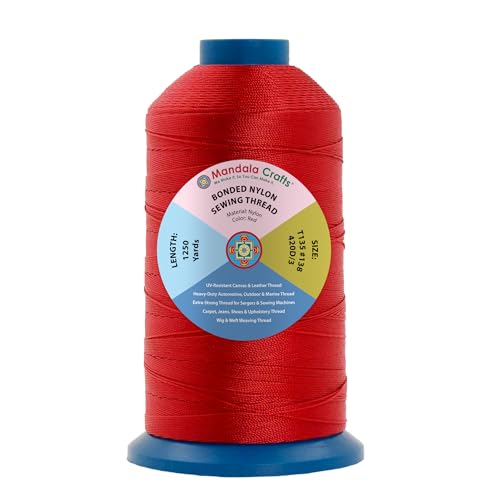 Size 138 420D T135 Red Bonded Nylon Thread (3750 Foot)