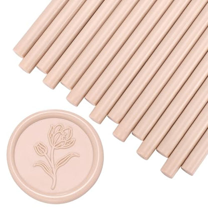 15Pcs Nude Glue Gun Sealing Wax Sticks for Wax Seal Stamp (15 Count)
