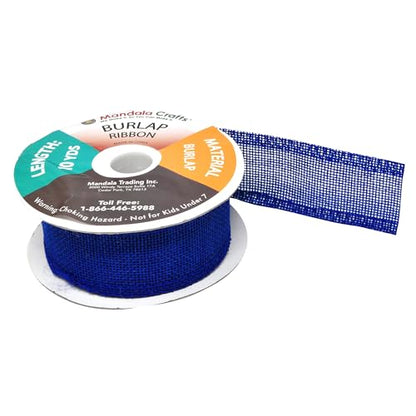 1 1 2 Inch Wide Royal Blue Burlap Ribbon for Crafts (120 Foot)