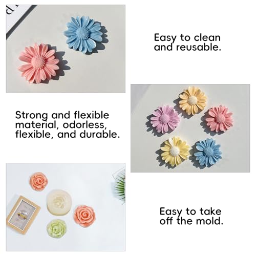 3 Pack Flower Silicone Molds for Candle (3 Count)