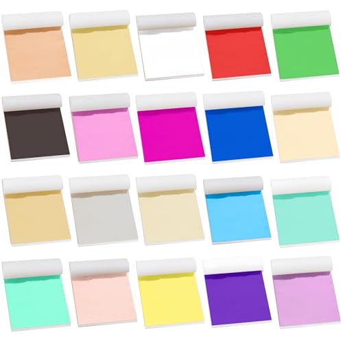 Gold Leaf Sheets 200 PCS 20 Colors Metal Foil 3.15 x 3.35 Inches
