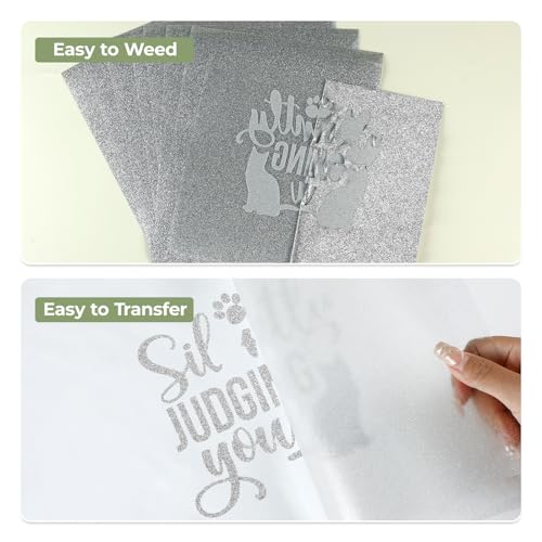 Silver Glitter HTV Heat Transfer Vinyl