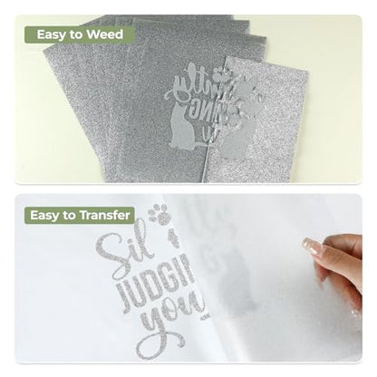 Silver Glitter HTV Heat Transfer Vinyl
