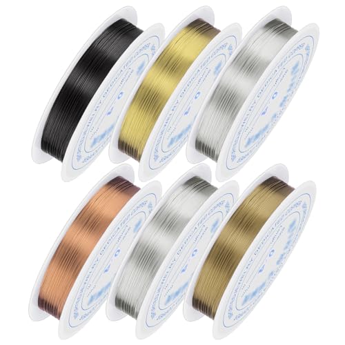0.4 mm Dia. 6 Rolls Copper Jewelry Wire (177.12 Foot)