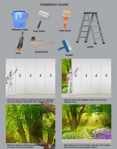 Forest Wallpaper Flower and Road (56.25 Sq Ft)