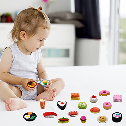 72 Pcs Assorted Food Pencil Erasers Toy Set (72 Count)