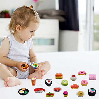 72 Pcs Assorted Food Pencil Erasers Toy Set (72 Count)