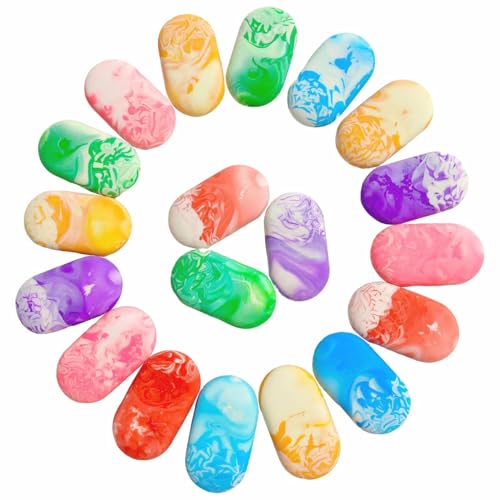 19PCS Bulk Cute Marble Oval Erasers for Kids Bulk (19 Count)