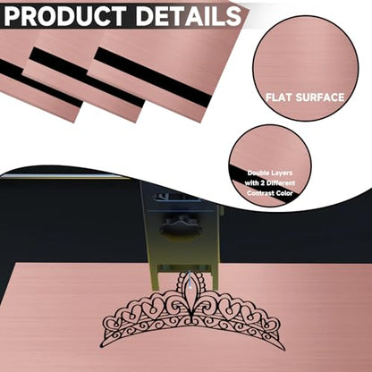 5PCS Laser Engraving Double Color ABS Plastic Sheet (5 Count)