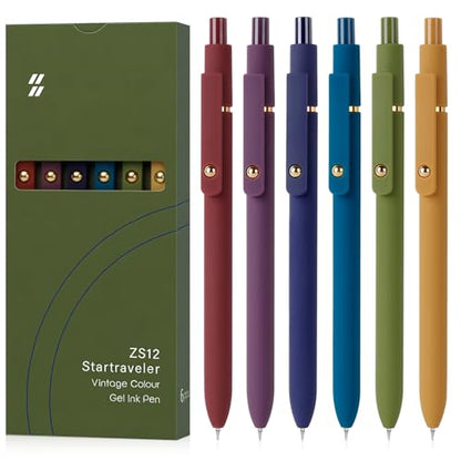 Gel Pens 6pcs 0.7mm Fine Point Black Ink Quick Dry Pens (6 Count)