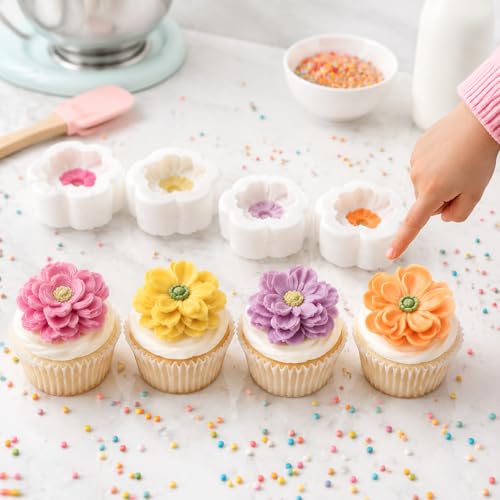 4 Pack 3D Flower Silicone Molds (4 Count)