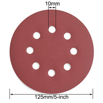 5-Inch 8-Hole Hook & Loop Sanding Discs 600-2000 Mixed Grit, 60-Pack (60 Count)