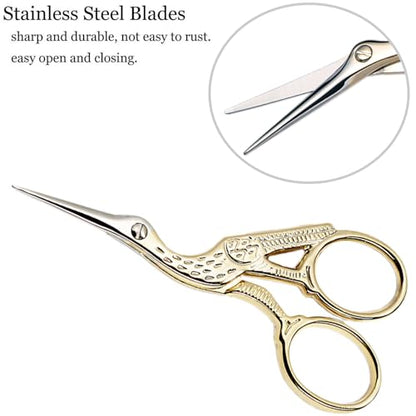 Small Sewing Scissors Gold 3.6inch Stainless Steel Scissor DIY Tools (2 Count)