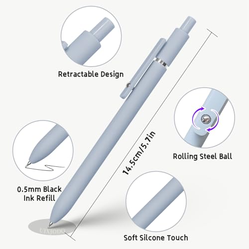 Gel Pens 10Pcs 0.5mm Black Ink Pens Fine Point Smooth Writing Pens (10 Count)