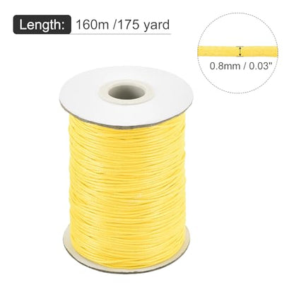 Waxed Cord 0.8mm Waxed Polyester Cord 175 Yard Wax String for Bracelet Making