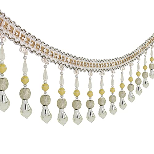 3yards Beading Fringe Trimming Long Beads Tassel Curtain Trim Ribbon Trim for Cover Edge Decorative