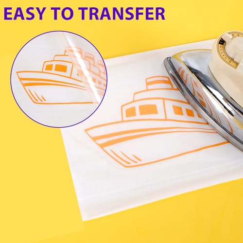 RENLITONG Yellow Orange Iron on Vinyl 12Inch by 50ft Roll Heat Transfer Vinyl for T