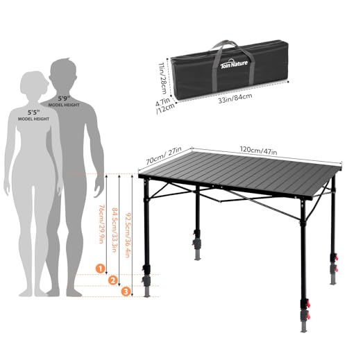 Portable Outdoor Adjustable Height Camping Table