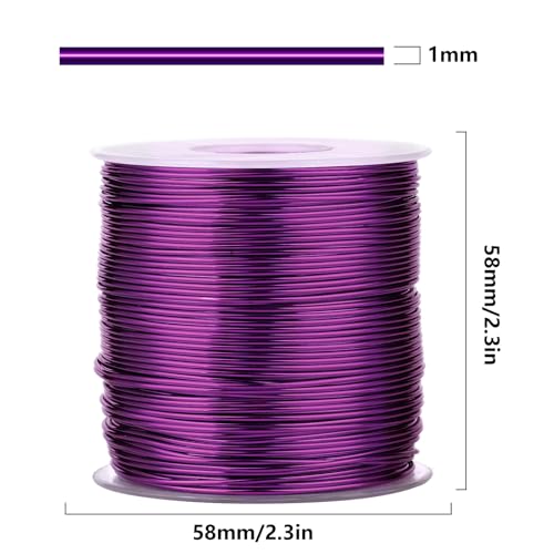 328FT 18 Gauge Bendable Purple Aluminum Craft Wire for Jewelry Making Craft (328 Foot)