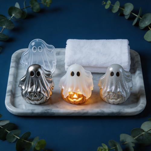 3D Ghost Pumpkin Silicone Mold for DIY Halloween Candle & Soap Casting Tool