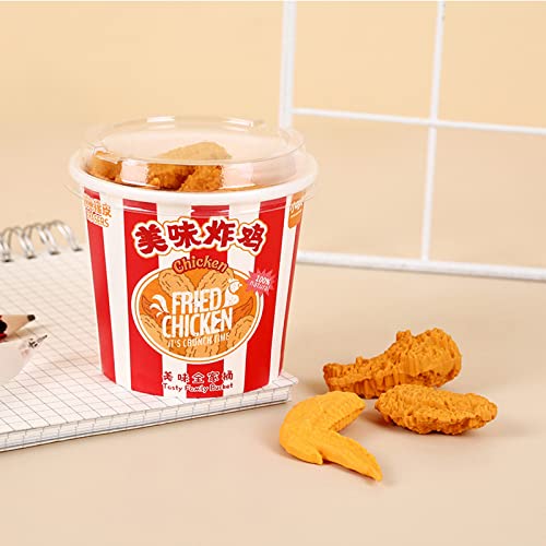Food Erasers 27 Pack Fried Chicken Desk Pet Erasers for Kids Cute Fun School Supplies Prize Gifts Party Favors (27 个)