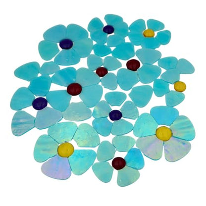 Iridescent Flower Mosaic Tiles