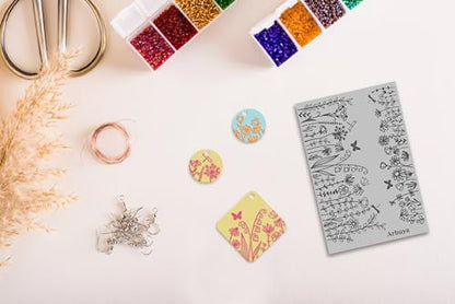 Polymer Clay Wildflowers Dandelion Texture Sheets for Earrings Jewelry Making