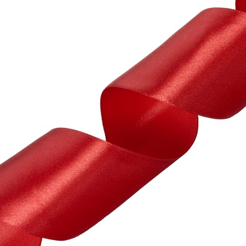 2 Inch Red Solid Satin Ribbon for Gift Wrapping