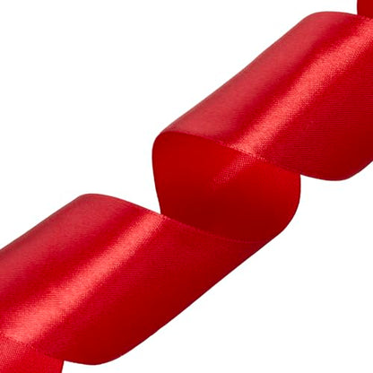 2 Inch Red Solid Satin Ribbon for Gift Wrapping