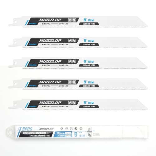 5Pack 9inch 14TPI Metal Reciprocating Saw Blades Set (5 Count)