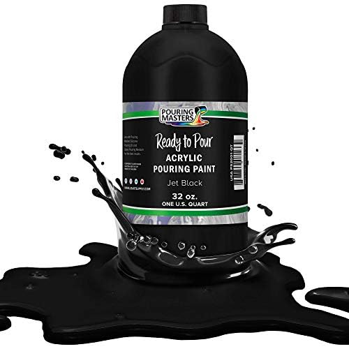 Jet Black Acrylic Ready to Pour Pouring Paint (32 Fl Oz)
