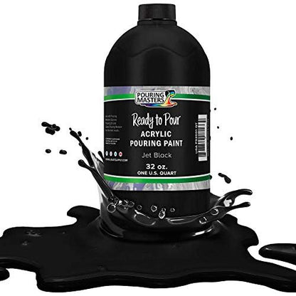 Jet Black Acrylic Ready to Pour Pouring Paint (32 Fl Oz)