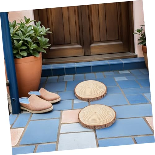Wood Stepping Stone for Garden Walkway Decorative Path Beige