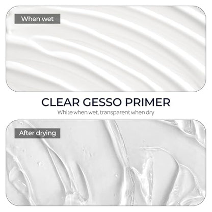 Large Clear Gesso Primer for Acrylic Painting (42.4 Fl Oz)