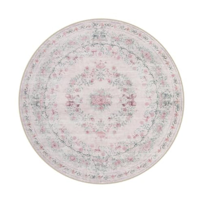 Bow Print Washable 4ft Round Rug (12.54 Sq Ft)