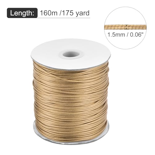 Waxed Cord 1.5mm Waxed Polyester Cord 175 Yard Wax String for Bracelet Making