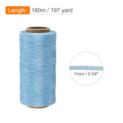 Waxed Thread 197 Yard 1mm 210D Flat Wax Thread Polyester Waxed String for Leather Sewing Hand Weaving Book Binding Home Decoration
