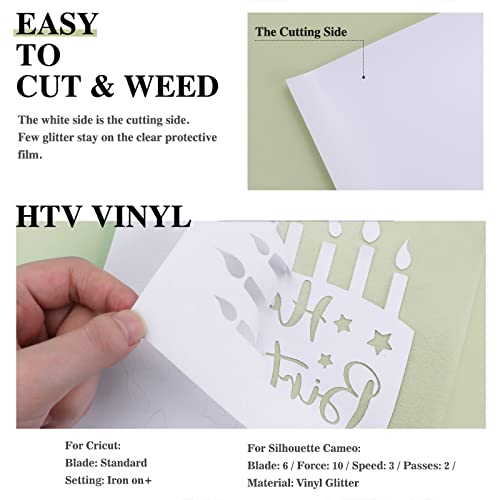White Glitter HTV Vinyl