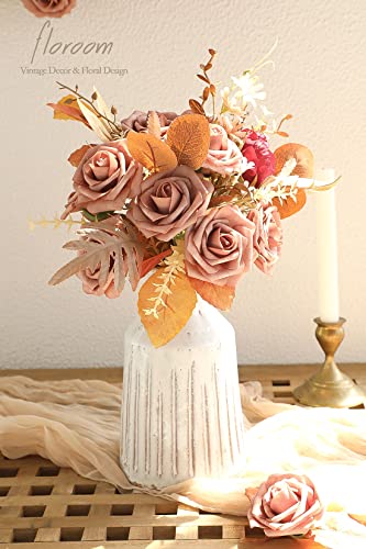 Artificial Flowers 25pcs Real Looking Warm Taupe Foam Fake Roses with Stems for DIY Wedding Bouquets Bridal Shower Centerpieces Floral Arrangements Party Tables Home Decorations (25 Count)