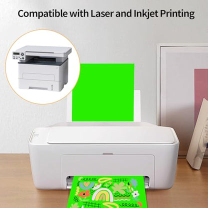 Neon Green Sticker Paper Labels for Laser & Inkjet Printer