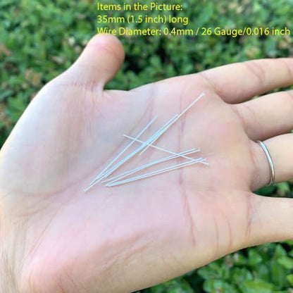 20pcs Adabele Real Sterling Silver Flat Head Pins 30mm (20 Count)