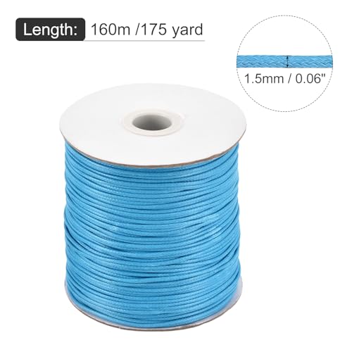 Waxed Cord 1.5mm Waxed Polyester Cord 175 Yard Wax String for Bracelet Making