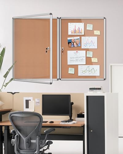 2 Pack 38"x28" Enclosed Bulletin Board (2 Count)
