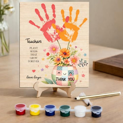 Teacher Appreciation Gift DIY Handprint Kit Art Plaque for Teacher