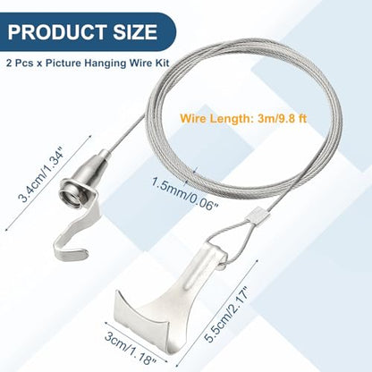 2Pcs Picture Hanging Wire Kit (2 Count)
