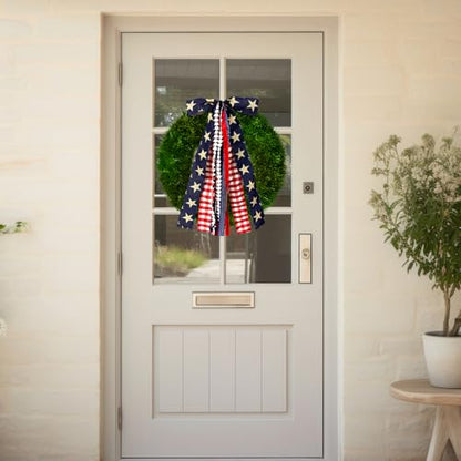 Large Patriotic Star Ribbon Bow for Wreath