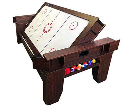 7ft Pool Table Air Hockey 2 in 1 Pool Table Red Felt